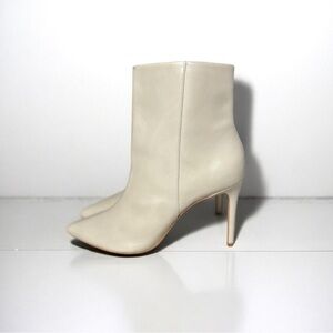 🌻NEW Schutz White Magali Mid Bone Color Leather Bootie Size 9.5